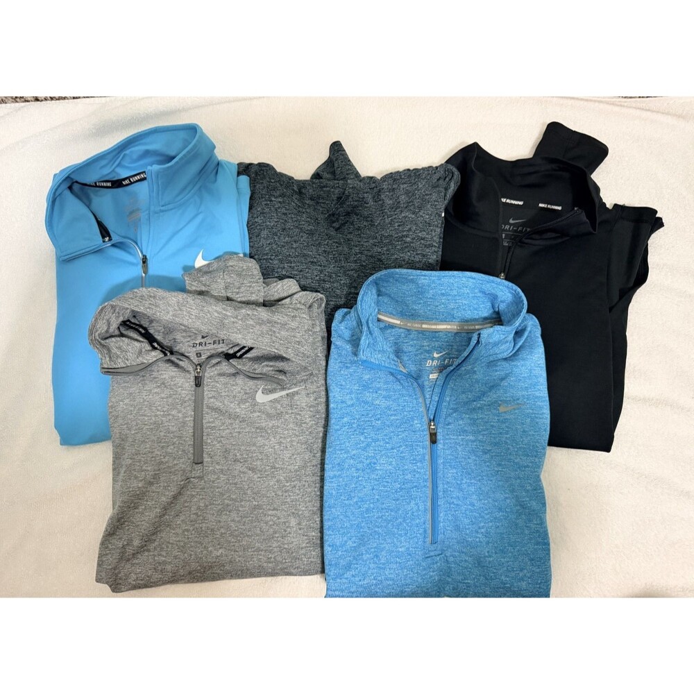 Lot of 5 Women’s Running Half-Zip 1/4 Zip Pullover Tops Size S Nike Dri-Fit Blue